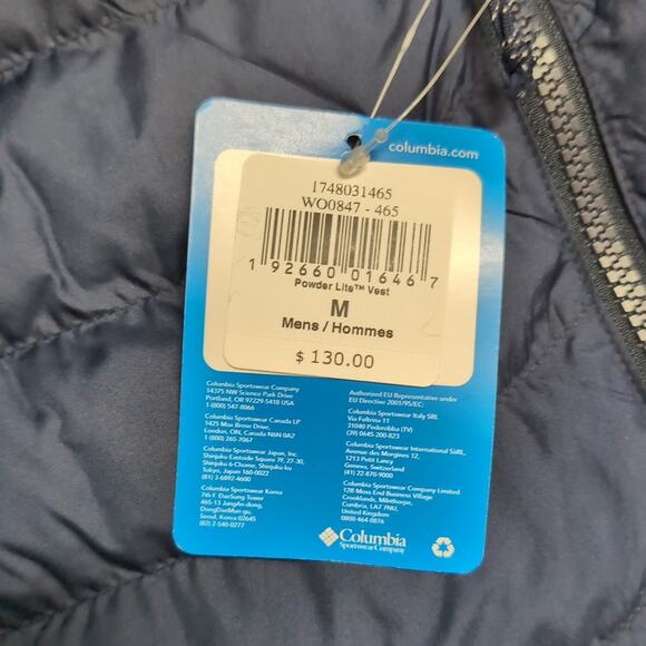 Columbia Men's Powder Lite II Insulated Puffer Vest Navy Blue Size M - Picture 9 of 11